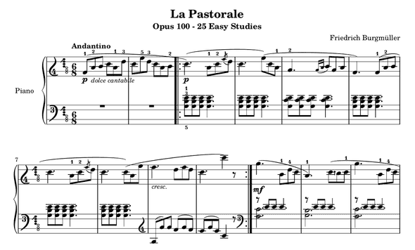 La Pastorale final score in Clairnote SN La Pastorale final score in Clairnote SN