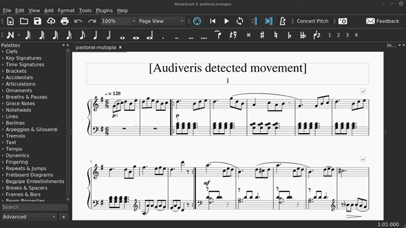 MuseScore screenshot with La Pastorale MuseScore screenshot with La Pastorale