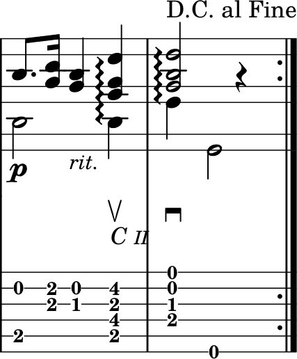 Adelita last two measures with pluck direction signs added Adelita last two measures with pluck direction signs added