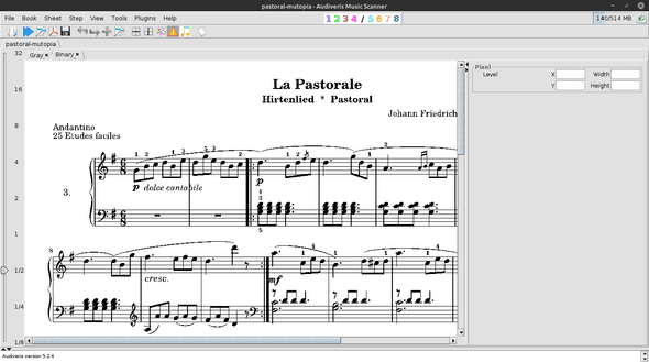 Audiveris screenshot with La Pastorale imported Audiveris screenshot with La Pastorale imported