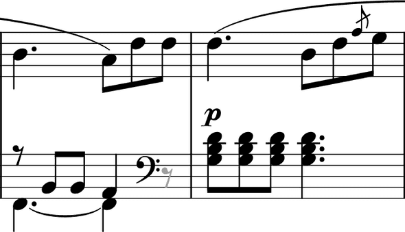 La Pastorale measure 18 gray quaver rest La Pastorale measure 18 gray quaver rest