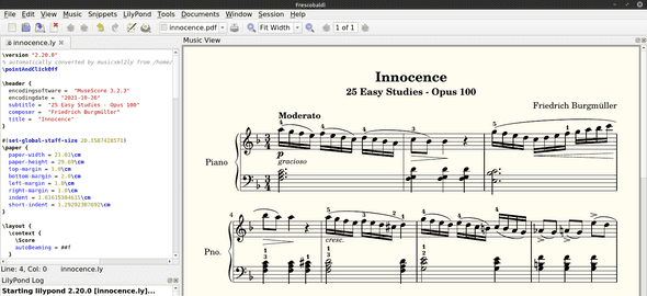 Burgmüller's Innocence in Frescobaldi in traditional notation Burgmüller's Innocence in Frescobaldi in traditional notation