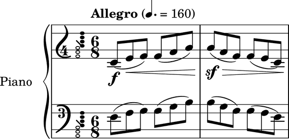 Tarantella measures 1-2 with incorrect key signature Tarantella measures 1-2 with incorrect key signature