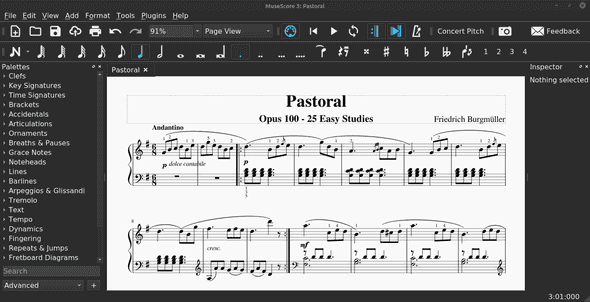 MuseScore screenshot with La Pastorale all fixed MuseScore screenshot with La Pastorale all fixed